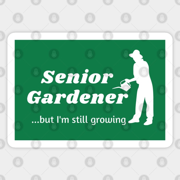 Senior gardener Magnet by Comic Dzyns